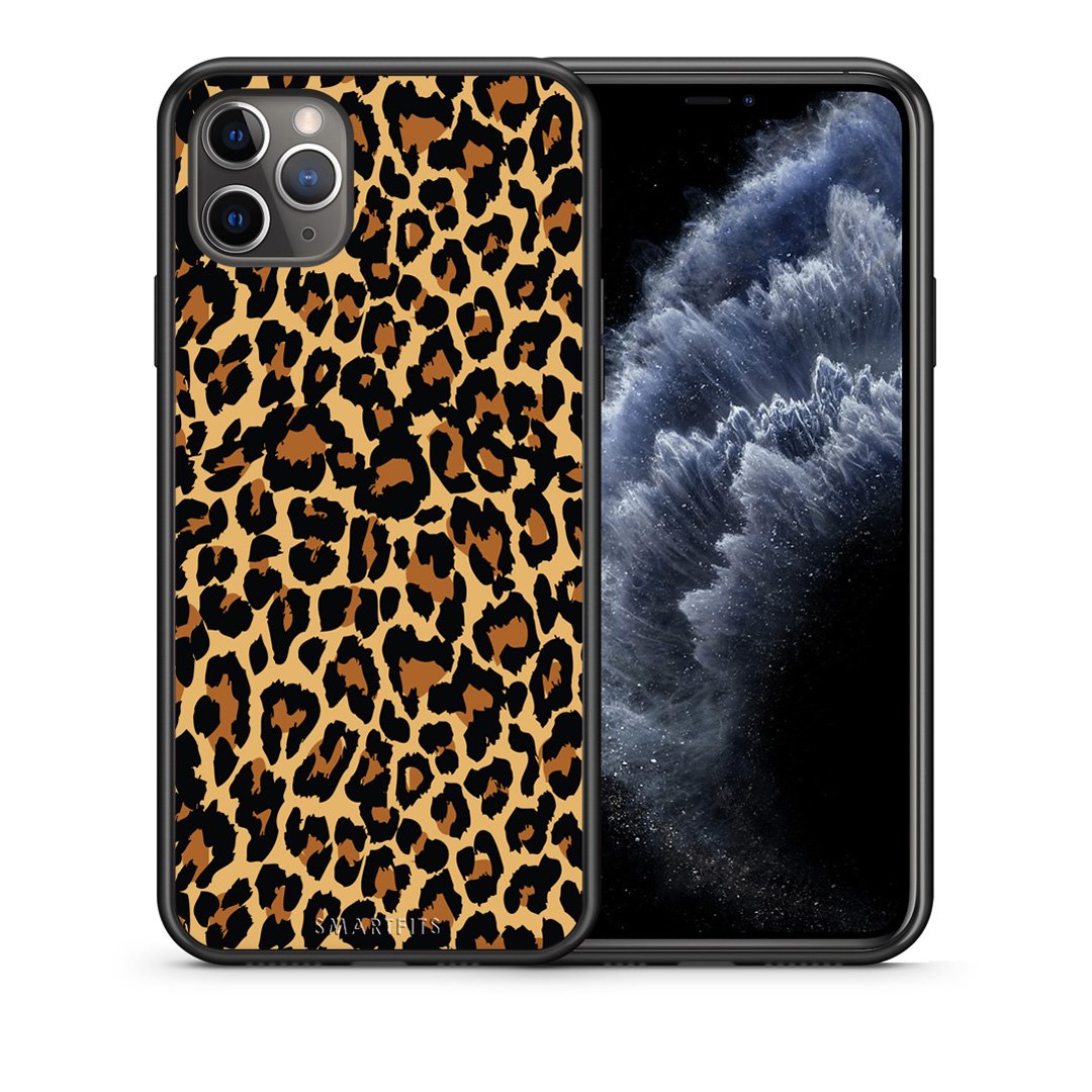 Θήκη iPhone 11 Pro Max Leopard Animal από τη Smartfits με σχέδιο στο πίσω μέρος και μαύρο περίβλημα | iPhone 11 Pro Max Leopard Animal case with colorful back and black bezels