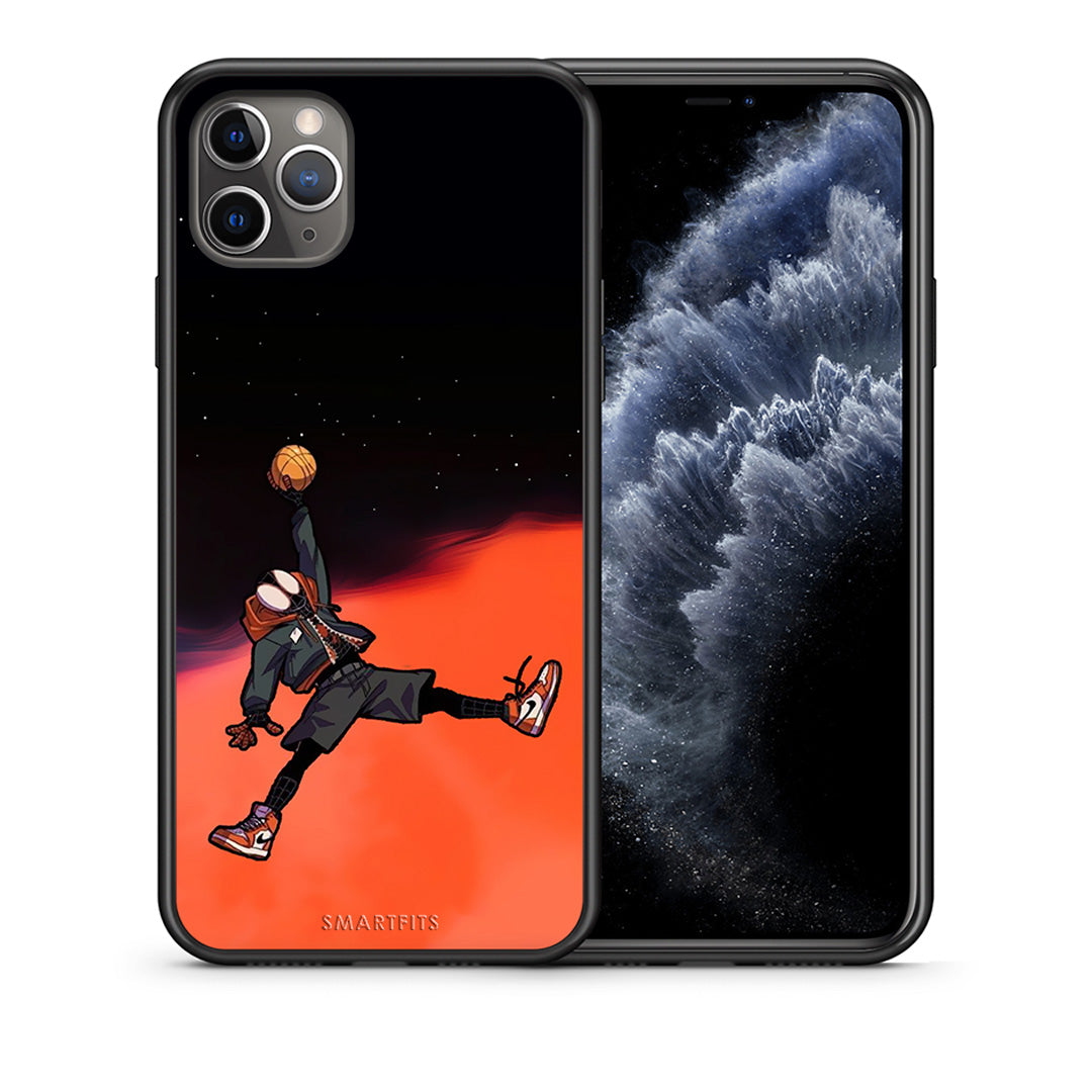 Θήκη iPhone 11 Pro Basketball Hero από τη Smartfits με σχέδιο στο πίσω μέρος και μαύρο περίβλημα | iPhone 11 Pro Basketball Hero case with colorful back and black bezels
