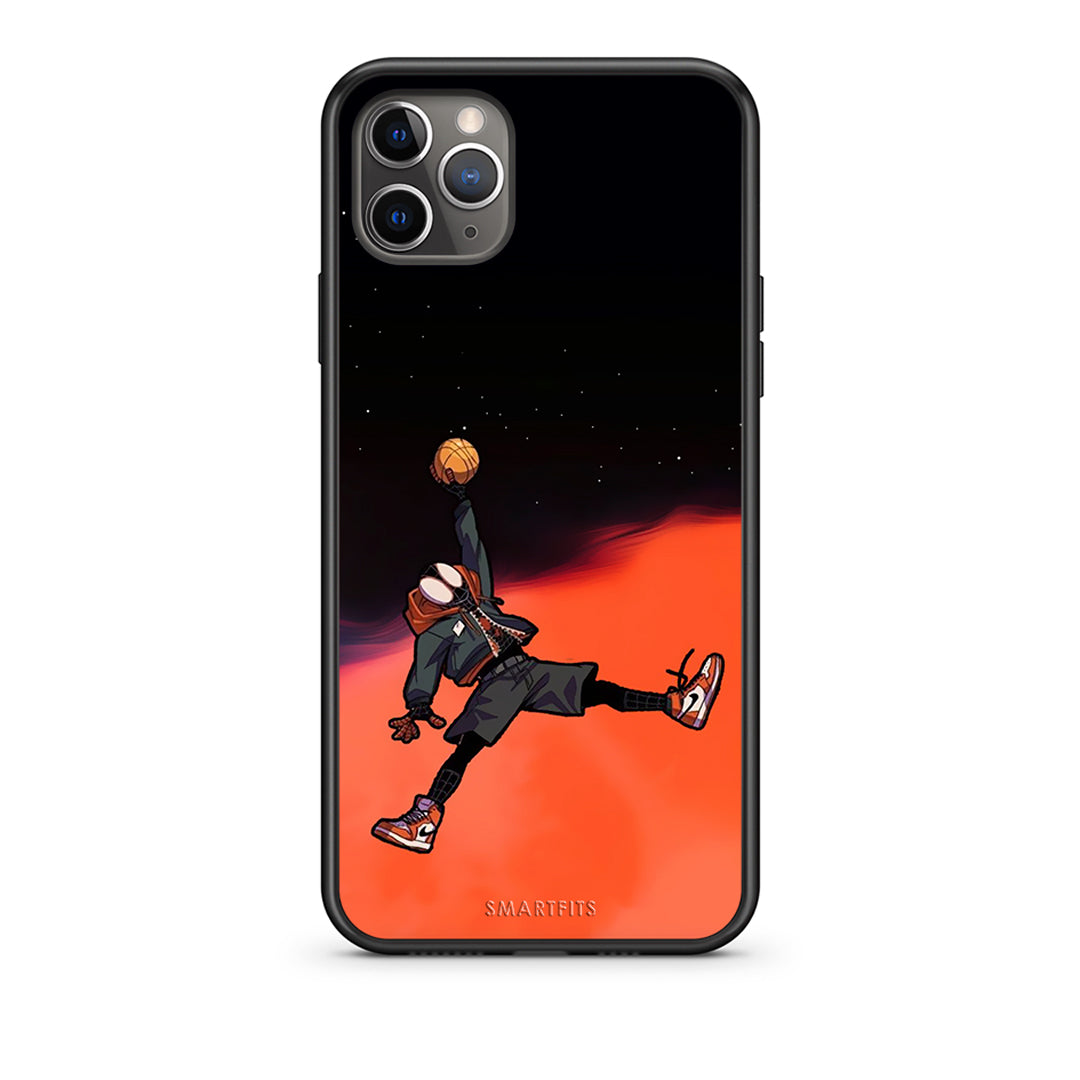 iPhone 11 Pro Basketball Hero θήκη από τη Smartfits με σχέδιο στο πίσω μέρος και μαύρο περίβλημα | Smartphone case with colorful back and black bezels by Smartfits