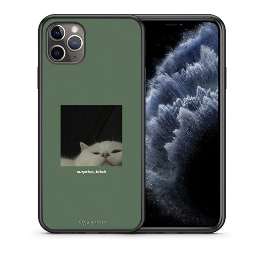 Θήκη iPhone 11 Pro Max Bitch Surprise από τη Smartfits με σχέδιο στο πίσω μέρος και μαύρο περίβλημα | iPhone 11 Pro Max Bitch Surprise case with colorful back and black bezels