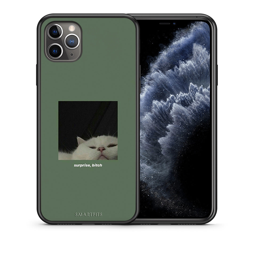 Θήκη iPhone 11 Pro Bitch Surprise από τη Smartfits με σχέδιο στο πίσω μέρος και μαύρο περίβλημα | iPhone 11 Pro Bitch Surprise case with colorful back and black bezels