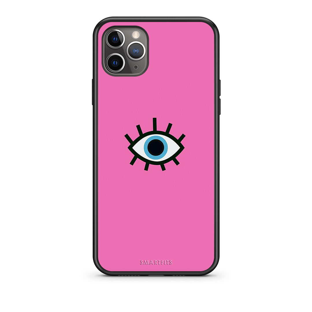 iPhone 11 Pro Blue Eye Pink θήκη από τη Smartfits με σχέδιο στο πίσω μέρος και μαύρο περίβλημα | Smartphone case with colorful back and black bezels by Smartfits