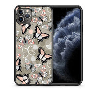 Thumbnail for Θήκη iPhone 11 Pro Butterflies Boho από τη Smartfits με σχέδιο στο πίσω μέρος και μαύρο περίβλημα | iPhone 11 Pro Butterflies Boho case with colorful back and black bezels