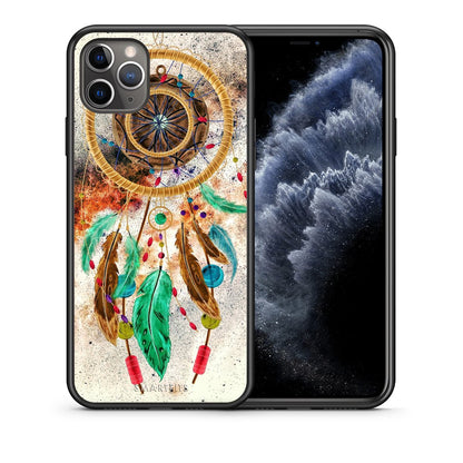 Θήκη iPhone 11 Pro DreamCatcher Boho από τη Smartfits με σχέδιο στο πίσω μέρος και μαύρο περίβλημα | iPhone 11 Pro DreamCatcher Boho case with colorful back and black bezels