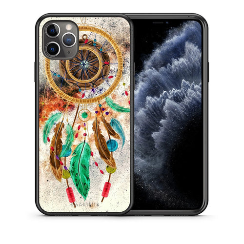 Θήκη iPhone 11 Pro DreamCatcher Boho από τη Smartfits με σχέδιο στο πίσω μέρος και μαύρο περίβλημα | iPhone 11 Pro DreamCatcher Boho case with colorful back and black bezels