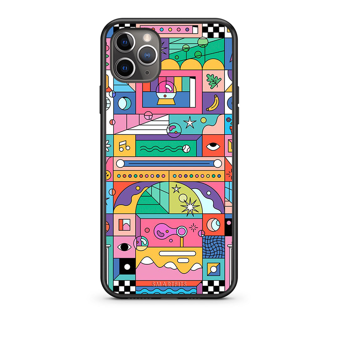 iPhone 11 Pro Bubbles Soap θήκη από τη Smartfits με σχέδιο στο πίσω μέρος και μαύρο περίβλημα | Smartphone case with colorful back and black bezels by Smartfits