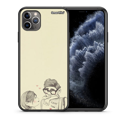 Θήκη iPhone 11 Pro Max Carl And Ellie από τη Smartfits με σχέδιο στο πίσω μέρος και μαύρο περίβλημα | iPhone 11 Pro Max Carl And Ellie case with colorful back and black bezels