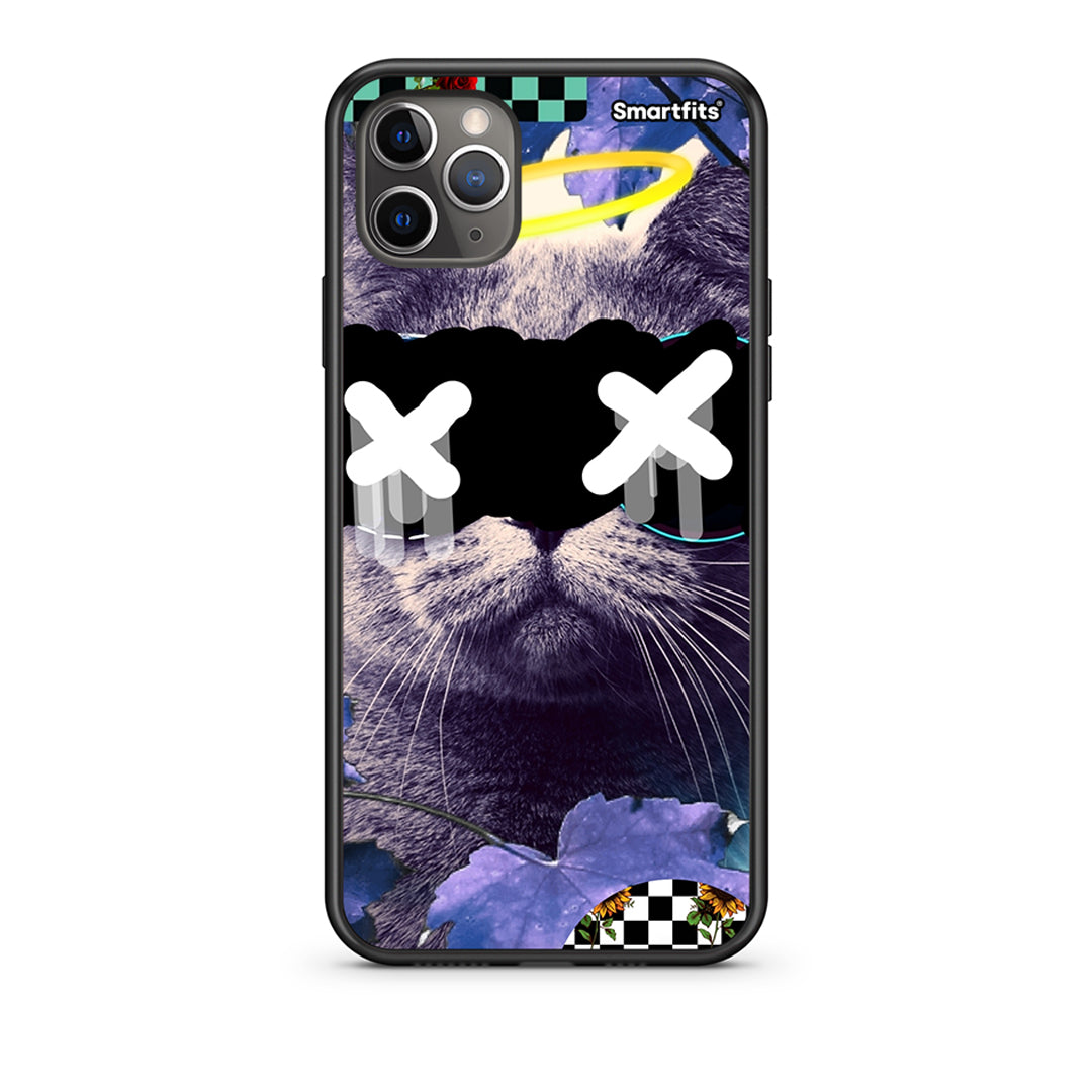 iPhone 11 Pro Max Cat Collage Θήκη από τη Smartfits με σχέδιο στο πίσω μέρος και μαύρο περίβλημα | Smartphone case with colorful back and black bezels by Smartfits