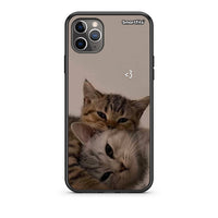 Thumbnail for iPhone 11 Pro Max Cats In Love Θήκη από τη Smartfits με σχέδιο στο πίσω μέρος και μαύρο περίβλημα | Smartphone case with colorful back and black bezels by Smartfits