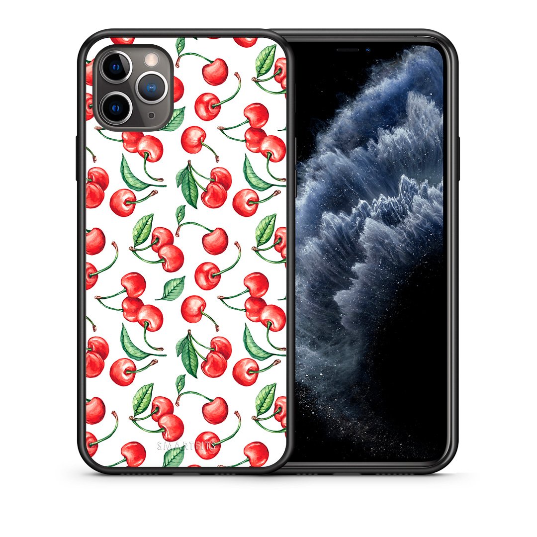Θήκη iPhone 11 Pro Cherry Summer από τη Smartfits με σχέδιο στο πίσω μέρος και μαύρο περίβλημα | iPhone 11 Pro Cherry Summer case with colorful back and black bezels