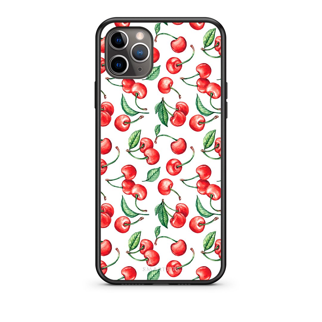 iPhone 11 Pro Cherry Summer θήκη από τη Smartfits με σχέδιο στο πίσω μέρος και μαύρο περίβλημα | Smartphone case with colorful back and black bezels by Smartfits