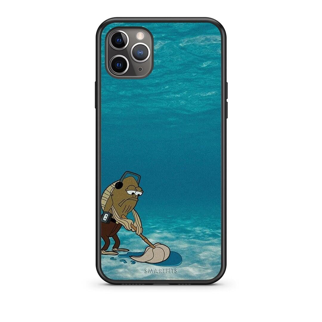 iPhone 11 Pro Max Clean The Ocean Θήκη από τη Smartfits με σχέδιο στο πίσω μέρος και μαύρο περίβλημα | Smartphone case with colorful back and black bezels by Smartfits