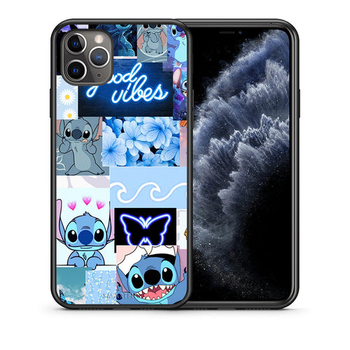 Θήκη Αγίου Βαλεντίνου iPhone 11 Pro Max Collage Good Vibes από τη Smartfits με σχέδιο στο πίσω μέρος και μαύρο περίβλημα | iPhone 11 Pro Max Collage Good Vibes case with colorful back and black bezels