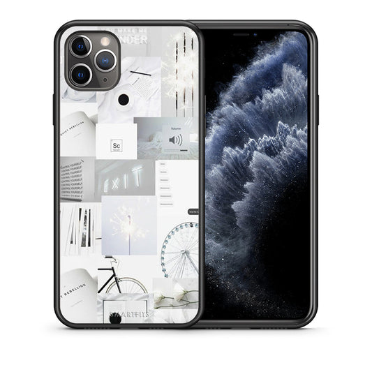 Θήκη Αγίου Βαλεντίνου iPhone 11 Pro Max Collage Make Me Wonder από τη Smartfits με σχέδιο στο πίσω μέρος και μαύρο περίβλημα | iPhone 11 Pro Max Collage Make Me Wonder case with colorful back and black bezels