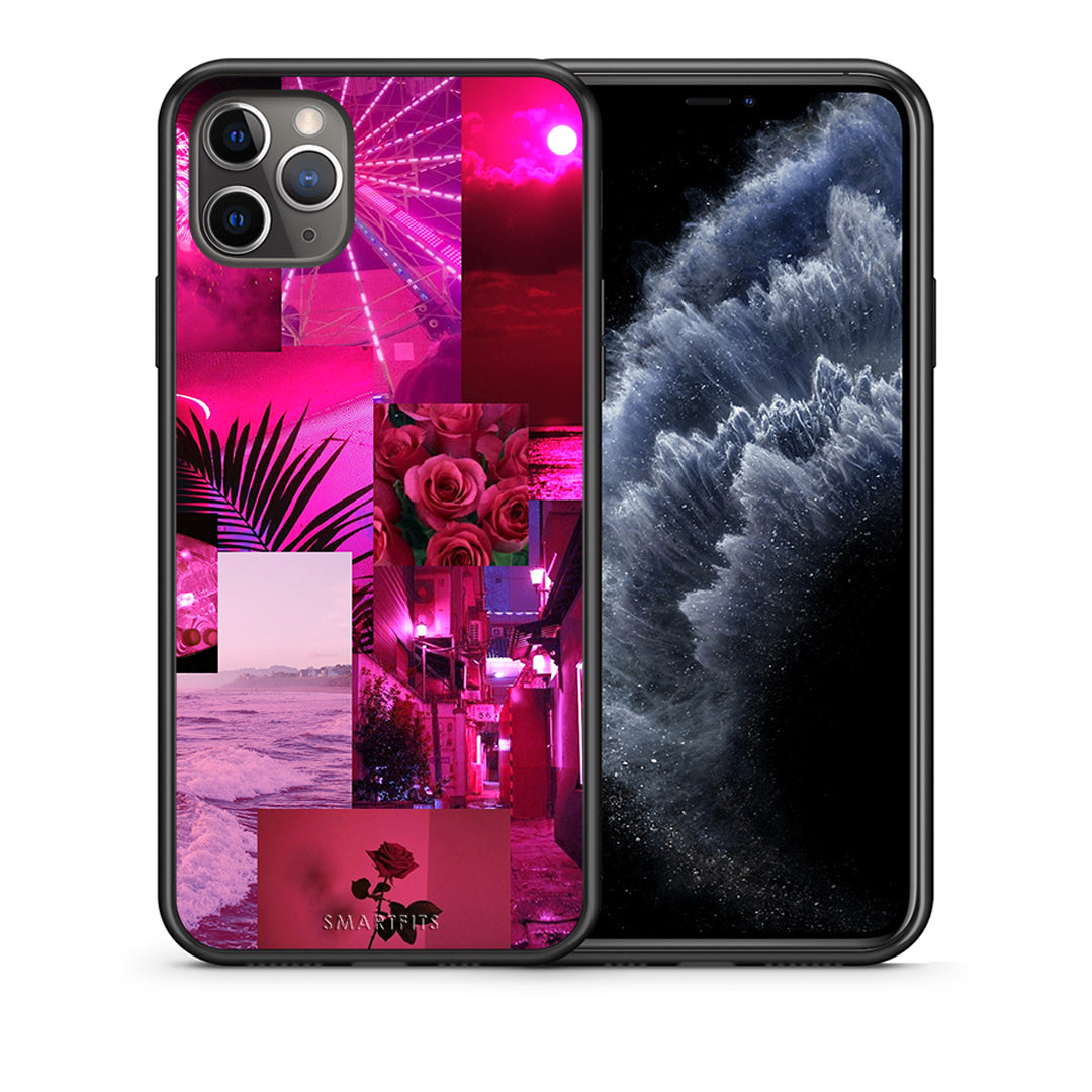 Θήκη Αγίου Βαλεντίνου iPhone 11 Pro Collage Red Roses από τη Smartfits με σχέδιο στο πίσω μέρος και μαύρο περίβλημα | iPhone 11 Pro Collage Red Roses case with colorful back and black bezels