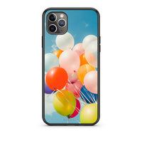 Thumbnail for iPhone 11 Pro Colorful Balloons θήκη από τη Smartfits με σχέδιο στο πίσω μέρος και μαύρο περίβλημα | Smartphone case with colorful back and black bezels by Smartfits
