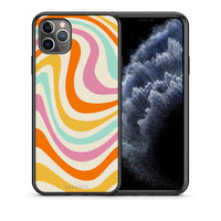 Thumbnail for Θήκη iPhone 11 Pro Colourful Waves από τη Smartfits με σχέδιο στο πίσω μέρος και μαύρο περίβλημα | iPhone 11 Pro Colourful Waves case with colorful back and black bezels