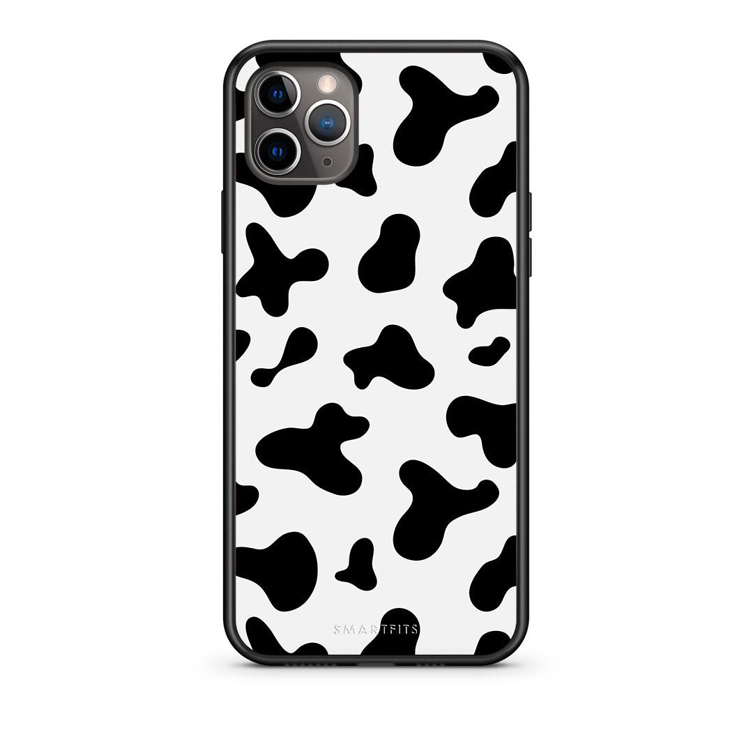 iPhone 11 Pro Cow Print θήκη από τη Smartfits με σχέδιο στο πίσω μέρος και μαύρο περίβλημα | Smartphone case with colorful back and black bezels by Smartfits