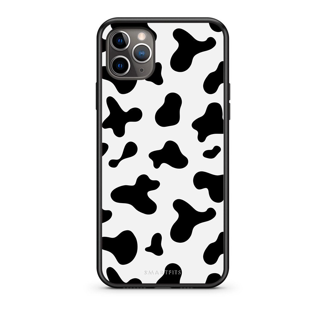 iPhone 11 Pro Max Cow Print θήκη από τη Smartfits με σχέδιο στο πίσω μέρος και μαύρο περίβλημα | Smartphone case with colorful back and black bezels by Smartfits