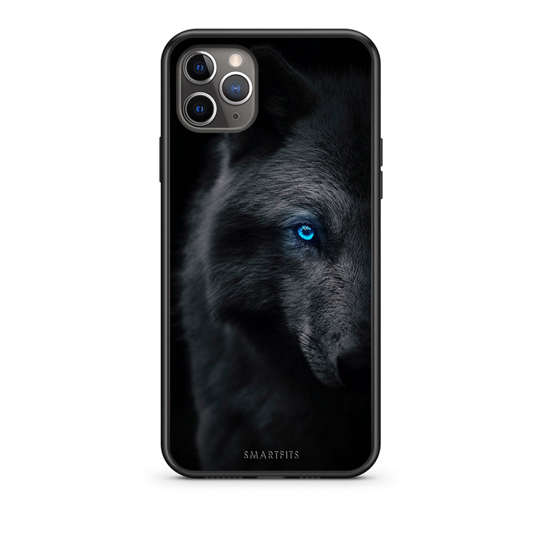 iPhone 11 Pro Max Dark Wolf θήκη από τη Smartfits με σχέδιο στο πίσω μέρος και μαύρο περίβλημα | Smartphone case with colorful back and black bezels by Smartfits