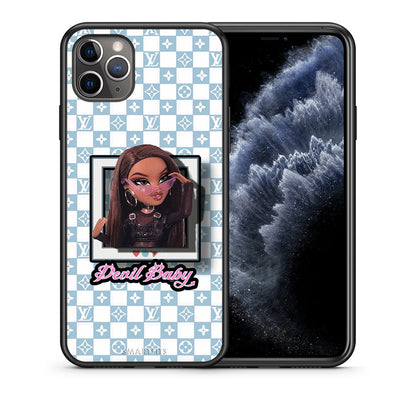 Θήκη Αγίου Βαλεντίνου iPhone 11 Pro Devil Baby από τη Smartfits με σχέδιο στο πίσω μέρος και μαύρο περίβλημα | iPhone 11 Pro Devil Baby case with colorful back and black bezels