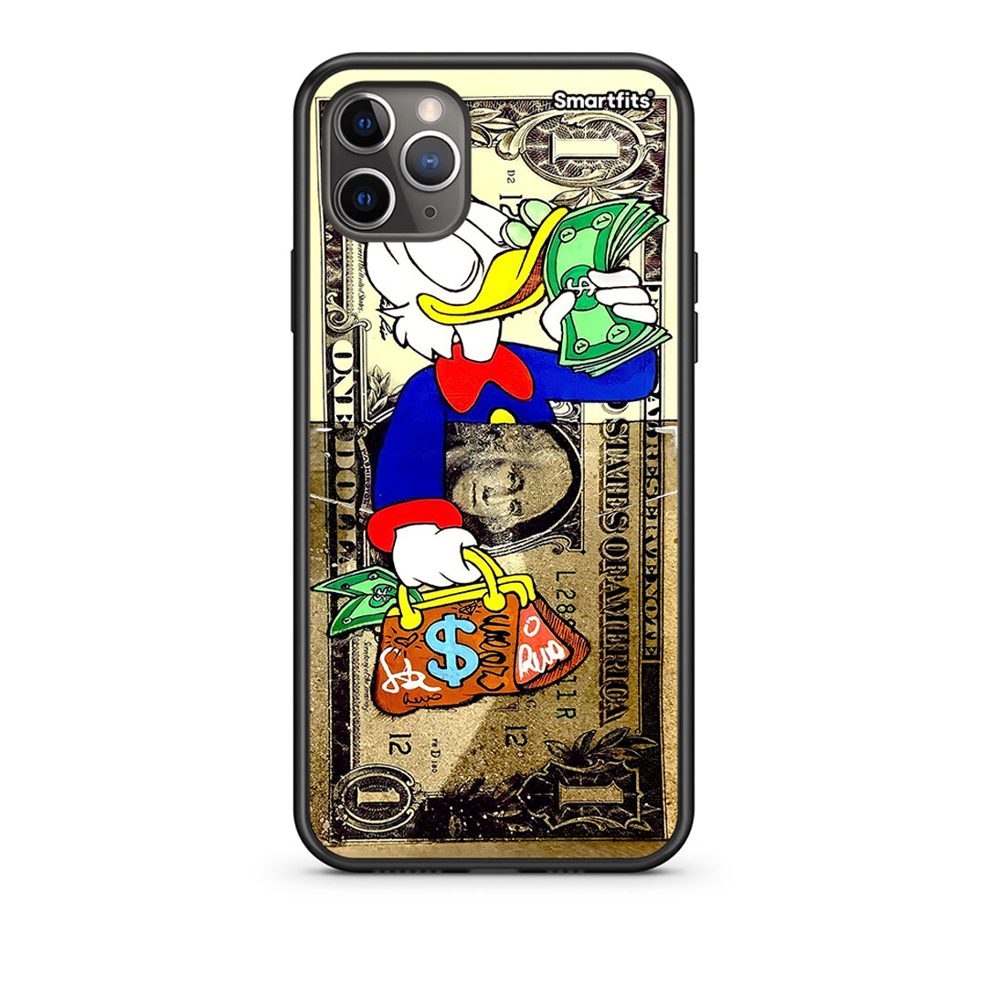 iPhone 11 Pro Duck Money Θήκη από τη Smartfits με σχέδιο στο πίσω μέρος και μαύρο περίβλημα | Smartphone case with colorful back and black bezels by Smartfits