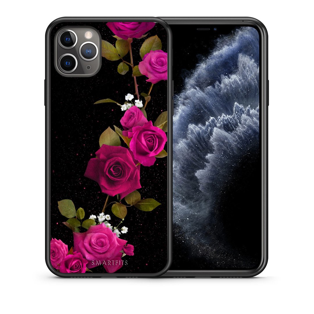 Θήκη iPhone 11 Pro Red Roses Flower από τη Smartfits με σχέδιο στο πίσω μέρος και μαύρο περίβλημα | iPhone 11 Pro Red Roses Flower case with colorful back and black bezels