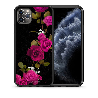 Θήκη iPhone 11 Pro Red Roses Flower από τη Smartfits με σχέδιο στο πίσω μέρος και μαύρο περίβλημα | iPhone 11 Pro Red Roses Flower case with colorful back and black bezels