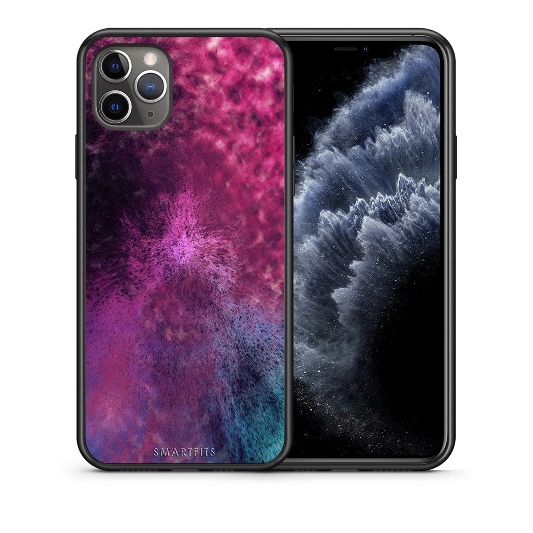 Θήκη iPhone 11 Pro Aurora Galaxy από τη Smartfits με σχέδιο στο πίσω μέρος και μαύρο περίβλημα | iPhone 11 Pro Aurora Galaxy case with colorful back and black bezels