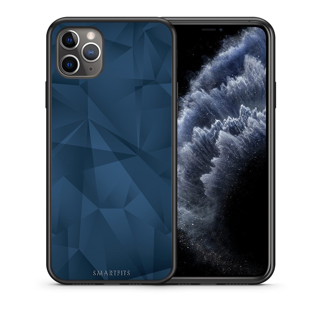 Θήκη iPhone 11 Pro Max Blue Abstract Geometric από τη Smartfits με σχέδιο στο πίσω μέρος και μαύρο περίβλημα | iPhone 11 Pro Max Blue Abstract Geometric case with colorful back and black bezels