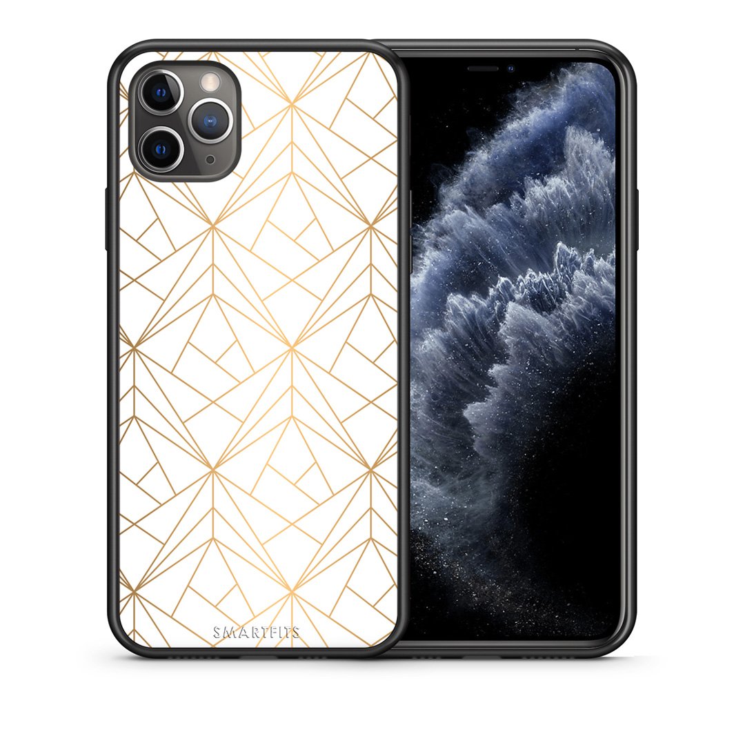 Θήκη iPhone 11 Pro Max Luxury White Geometric από τη Smartfits με σχέδιο στο πίσω μέρος και μαύρο περίβλημα | iPhone 11 Pro Max Luxury White Geometric case with colorful back and black bezels