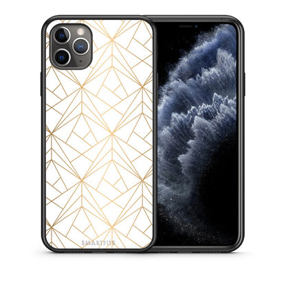 Θήκη iPhone 11 Pro Max Luxury White Geometric από τη Smartfits με σχέδιο στο πίσω μέρος και μαύρο περίβλημα | iPhone 11 Pro Max Luxury White Geometric case with colorful back and black bezels