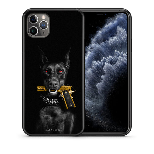 Θήκη Αγίου Βαλεντίνου iPhone 11 Pro Max Golden Gun από τη Smartfits με σχέδιο στο πίσω μέρος και μαύρο περίβλημα | iPhone 11 Pro Max Golden Gun case with colorful back and black bezels