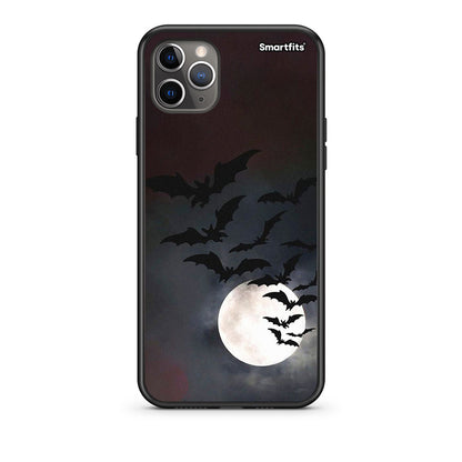 iPhone 11 Pro Max Halloween Bat Night Θήκη από τη Smartfits με σχέδιο στο πίσω μέρος και μαύρο περίβλημα | Smartphone case with colorful back and black bezels by Smartfits