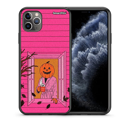 Θήκη iPhone 11 Pro Halloween Pumpkin Lady από τη Smartfits με σχέδιο στο πίσω μέρος και μαύρο περίβλημα | iPhone 11 Pro Halloween Pumpkin Lady case with colorful back and black bezels