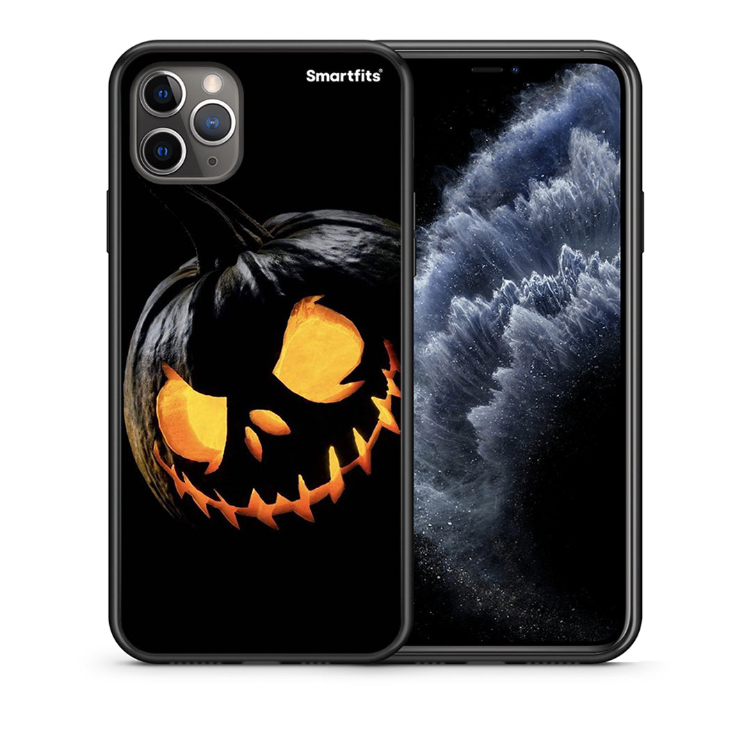 Θήκη iPhone 11 Pro Halloween Scary Pumpkin από τη Smartfits με σχέδιο στο πίσω μέρος και μαύρο περίβλημα | iPhone 11 Pro Halloween Scary Pumpkin case with colorful back and black bezels