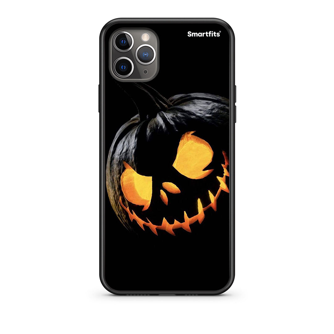iPhone 11 Pro Max Halloween Scary Pumpkin Θήκη από τη Smartfits με σχέδιο στο πίσω μέρος και μαύρο περίβλημα | Smartphone case with colorful back and black bezels by Smartfits