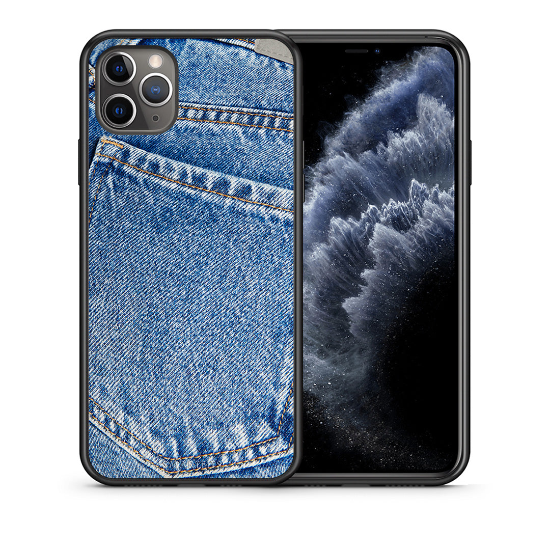 Θήκη iPhone 11 Pro Max Jeans Pocket από τη Smartfits με σχέδιο στο πίσω μέρος και μαύρο περίβλημα | iPhone 11 Pro Max Jeans Pocket case with colorful back and black bezels