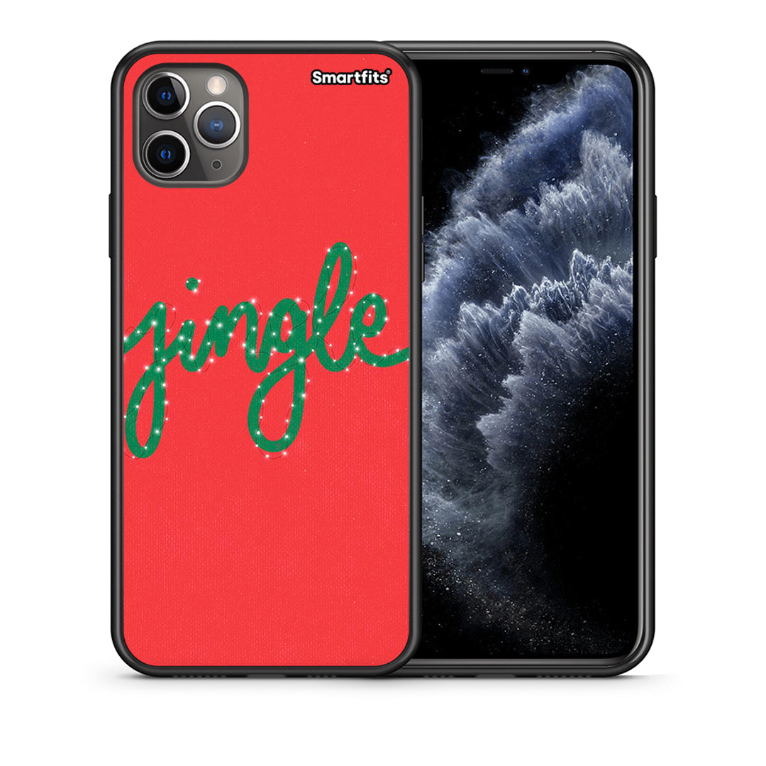 Θήκη iPhone 11 Pro Jingle Xmas από τη Smartfits με σχέδιο στο πίσω μέρος και μαύρο περίβλημα | iPhone 11 Pro Jingle Xmas case with colorful back and black bezels