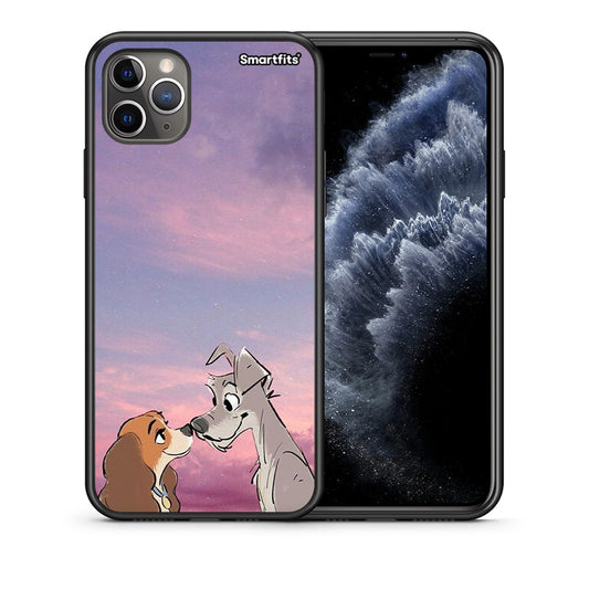 Θήκη iPhone 11 Pro Lady And Tramp από τη Smartfits με σχέδιο στο πίσω μέρος και μαύρο περίβλημα | iPhone 11 Pro Lady And Tramp case with colorful back and black bezels