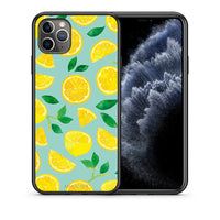 Thumbnail for Θήκη iPhone 11 Pro Max Lemons από τη Smartfits με σχέδιο στο πίσω μέρος και μαύρο περίβλημα | iPhone 11 Pro Max Lemons case with colorful back and black bezels