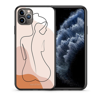 Θήκη iPhone 11 Pro Max LineArt Woman από τη Smartfits με σχέδιο στο πίσω μέρος και μαύρο περίβλημα | iPhone 11 Pro Max LineArt Woman case with colorful back and black bezels
