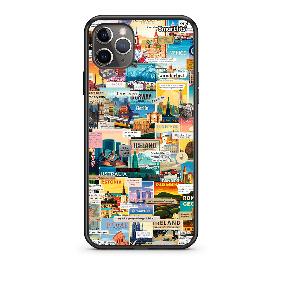 iPhone 11 Pro Max Live To Travel Θήκη από τη Smartfits με σχέδιο στο πίσω μέρος και μαύρο περίβλημα | Smartphone case with colorful back and black bezels by Smartfits