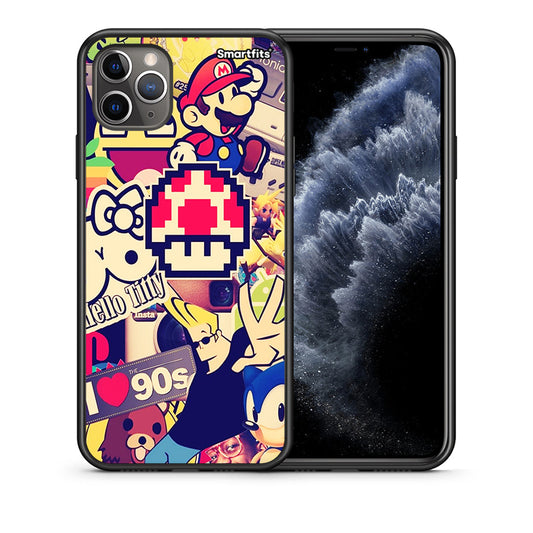 Θήκη iPhone 11 Pro Love The 90s από τη Smartfits με σχέδιο στο πίσω μέρος και μαύρο περίβλημα | iPhone 11 Pro Love The 90s case with colorful back and black bezels