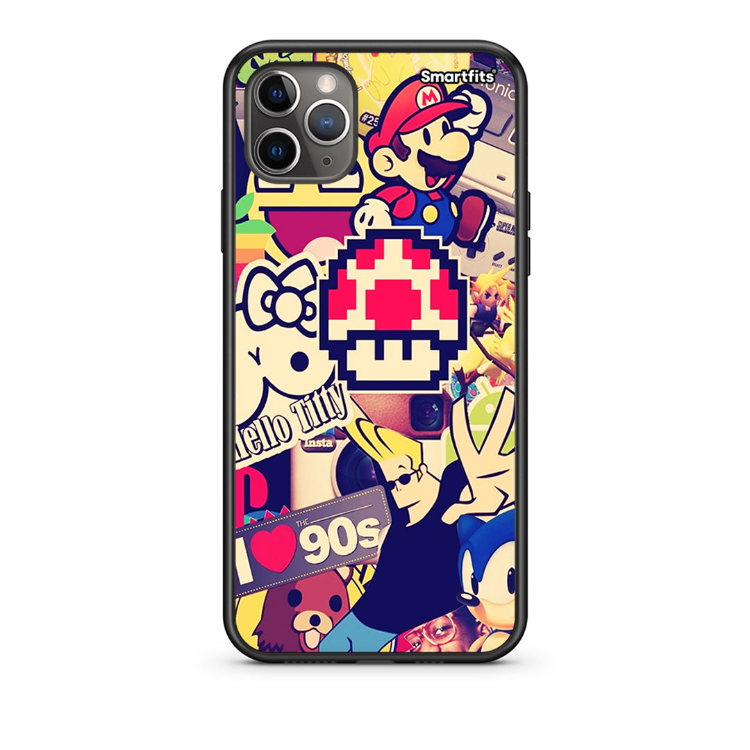 iPhone 11 Pro Max Love The 90s Θήκη από τη Smartfits με σχέδιο στο πίσω μέρος και μαύρο περίβλημα | Smartphone case with colorful back and black bezels by Smartfits