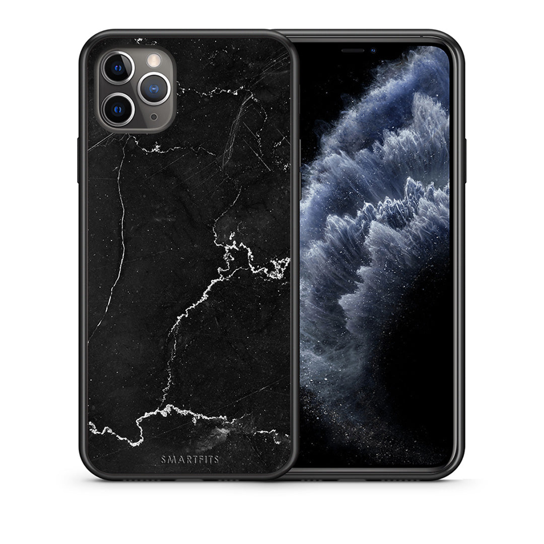 Θήκη iPhone 11 Pro Marble Black από τη Smartfits με σχέδιο στο πίσω μέρος και μαύρο περίβλημα | iPhone 11 Pro Marble Black case with colorful back and black bezels
