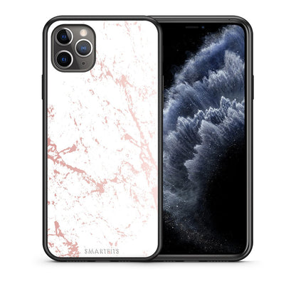 Θήκη iPhone 11 Pro Max Pink Splash Marble από τη Smartfits με σχέδιο στο πίσω μέρος και μαύρο περίβλημα | iPhone 11 Pro Max Pink Splash Marble case with colorful back and black bezels
