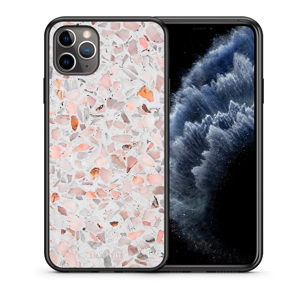 Θήκη iPhone 11 Pro Max Marble Terrazzo από τη Smartfits με σχέδιο στο πίσω μέρος και μαύρο περίβλημα | iPhone 11 Pro Max Marble Terrazzo case with colorful back and black bezels