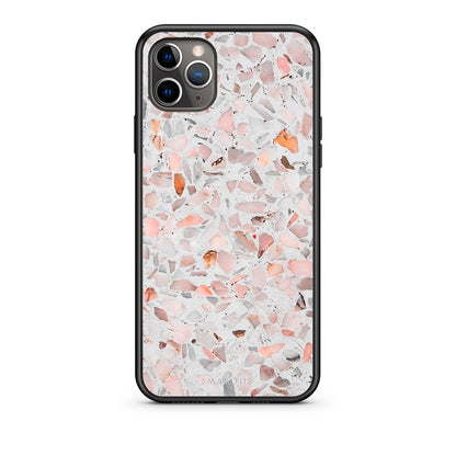 iPhone 11 Pro Max Marble Terrazzo θήκη από τη Smartfits με σχέδιο στο πίσω μέρος και μαύρο περίβλημα | Smartphone case with colorful back and black bezels by Smartfits