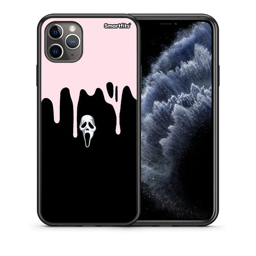 Θήκη iPhone 11 Pro Max Melting Halloween Mask από τη Smartfits με σχέδιο στο πίσω μέρος και μαύρο περίβλημα | iPhone 11 Pro Max Melting Halloween Mask case with colorful back and black bezels